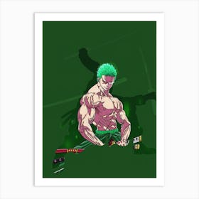 Anime Negative Space ― Roronoa Zoro One Piece Art Print