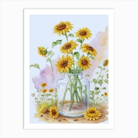 Sunflowers In A Jar 1 Art Print