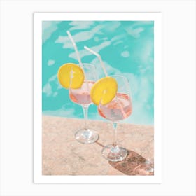 Pool Drinks Art Print