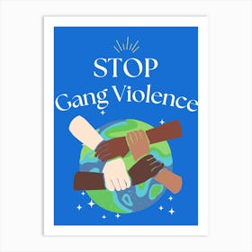 Stop Gang Violence Hands entwined Affiche