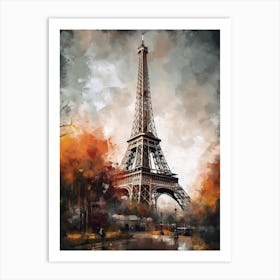 Eiffel Tower Paris France Oil Painting Style 9 Art Print