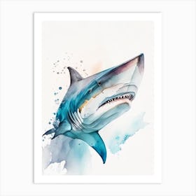 Repeat Shark Pattern Watercolour Art Print