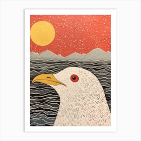Bird Illustration Seagull 2 Art Print