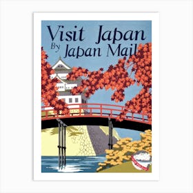 Visit Japan, Vintage Travel Poster Art Print