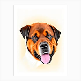 Rottweiler Illustration Dog Art Print