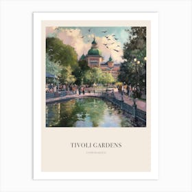 Tivoli Gardens Copenhagen Denmark 4 Vintage Cezanne Inspired Poster Art Print