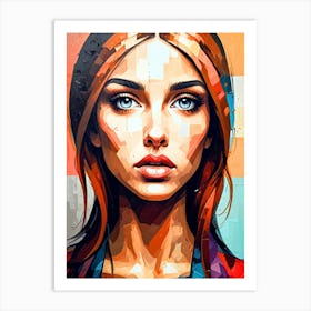 Girl With Blue Eyes Art Print