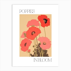 Poppies In Bloom Flowers Bold Illustration 4 Art Print