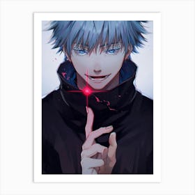 Boy With Blue Hair Art Print