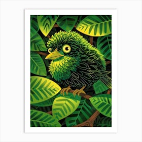 Green Bird In The Jungle Art Print