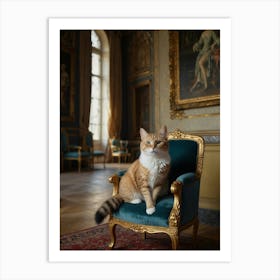 Cat Sitting In A Chair Art Print