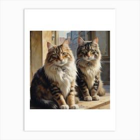 Two Cats Art Print