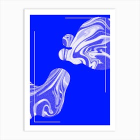 Abstract Painting blue and white Art Print