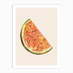 Disco Ball Watermelon Slice Art Disco Poster Trendy Aesthetic Art Food Kitchen Art Print