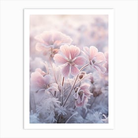 Frosty Botanical Geranium 1 Art Print