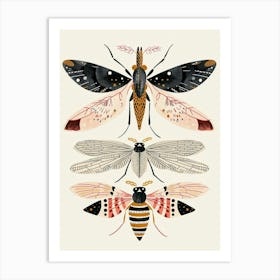 Colourful Insect Illustration Fly 7 Art Print