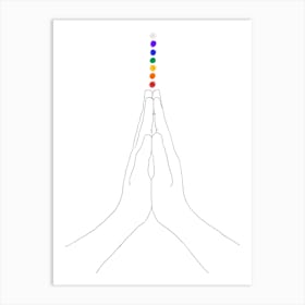 Prayer Hands Chakras Art Print