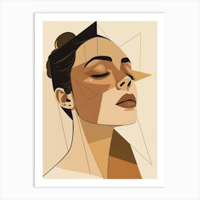 Geometric Portrait Of A Woman Art Print