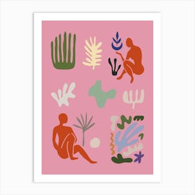 Henri Matisse Inspired Cutout Collage 1 Art Print