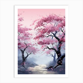 Cherry Blossom Illustration Wall Art 1 Art Print