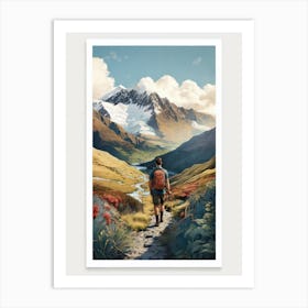 Walker In The Mountains Art Print