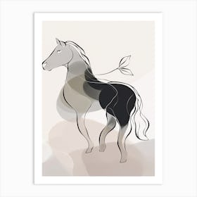 Horse Line Art Abstract 3 Art Print