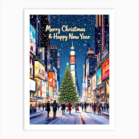 Merry Christmas And Happy New Year 2 Art Print