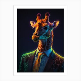 Giraffe In A Suit 1 Art Print