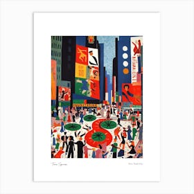 Time Square New York City Matisse Style 1 Watercolour Travel Poster Art Print