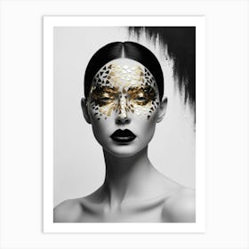 Gold And Black Portrait Art Print