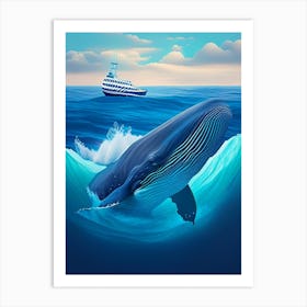 Whale In Atlantic Ocean Digital Illustration Art Print