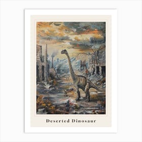 Dinosaur In A Deserted Landscape Painting 2 Poster Art Print
