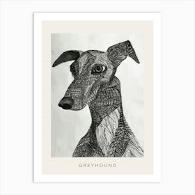 Greyhound Line Sketch 2 Poster Art Print