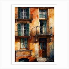 Watercolor Of A Building 1 Art Print