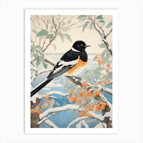 Winter Bird Painting Magpie 7 Art Print