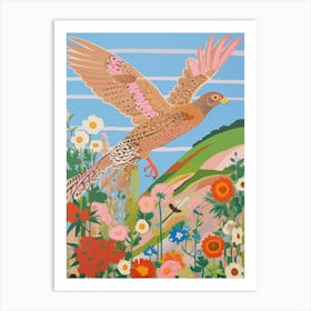 Maximalist Bird Painting Eurasian Sparrowhawk Art Print