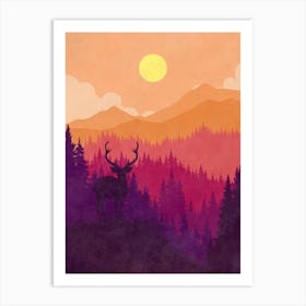 Deer In The Forest Art Print