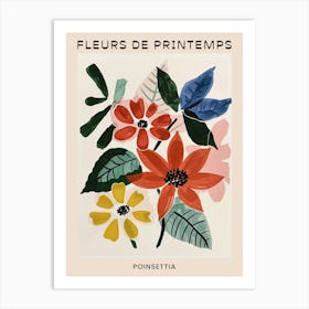 Spring Floral French Poster  Poinsettia 1 Art Print