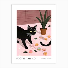 Foodie Cats Co Cat And Macarons 3 Art Print