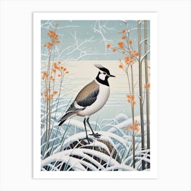 Winter Bird Painting Lapwing 4 Art Print