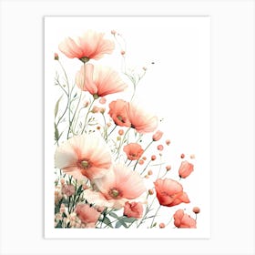 Watercolor Poppies 3 Art Print