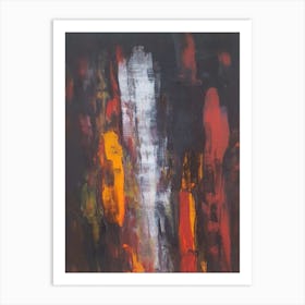 Abstract Painting, Red Color, Flames Art Print