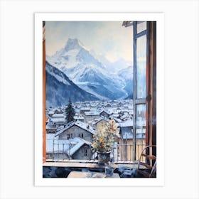 Winter Cityscape Chamonix France 1 Art Print
