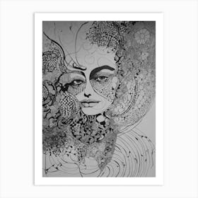 Woman With A Headdress Art Print