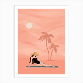 Woman Relaxing On A Beach Art Print