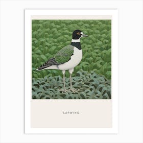 Ohara Koson Inspired Bird Painting Lapwing 3 Poster Art Print