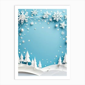 A Festive Greeting Design Winter Themed Typography Converges On A Celebratory Header Decorated Wit (1) Art Print