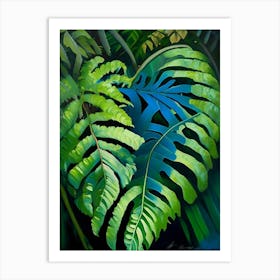 Heart Fern Cézanne Style Art Print