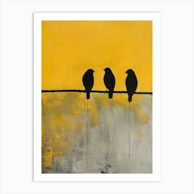 Three Birds On A Wire 1 Art Print