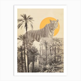 Giant Tiger In Ruins Art Print